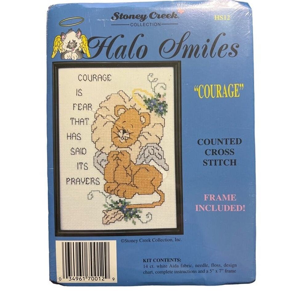 NWT Stoney Creek Halo Smiles "Courage" Lion Complete Counted Cross Stitch Kit